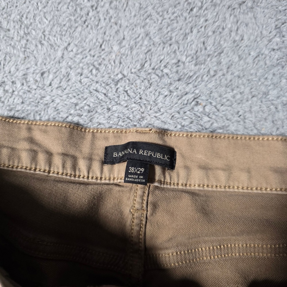 Banana Republic Mens 38x29 Slim Pants Khaki Black Set of 2 Cotton Stretch Chinos - Picture 5 of 8